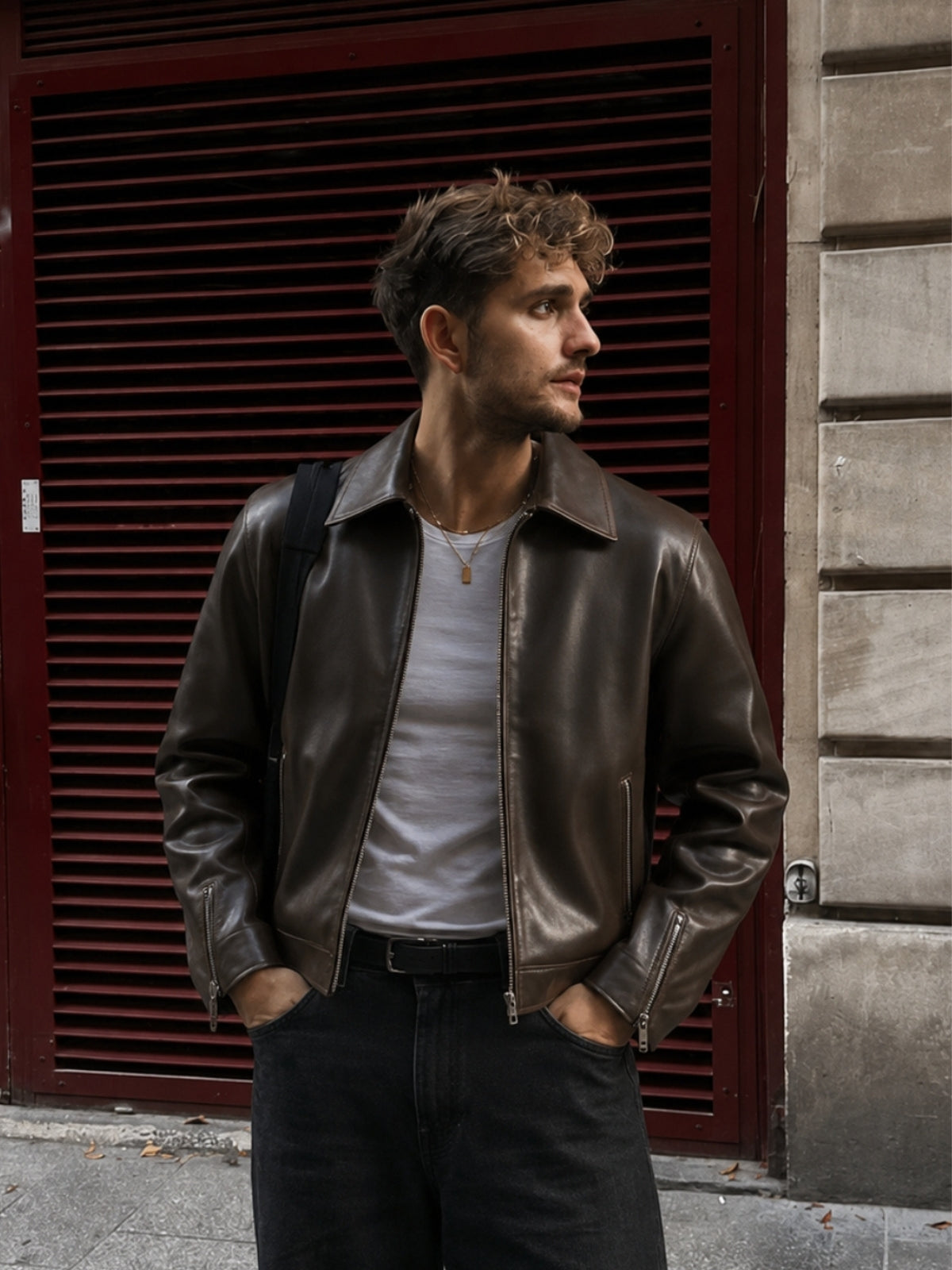 Brown Leather Unisex jacket