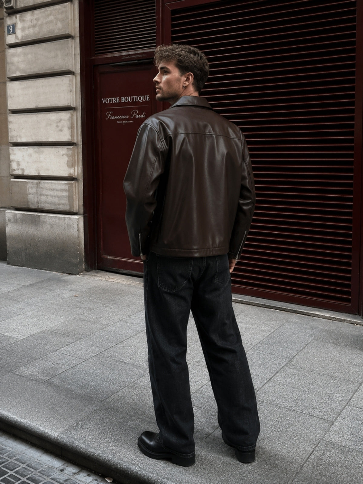 Brown Leather Unisex jacket