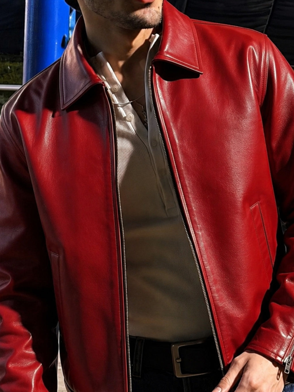 Red Leather Unisex Jacket