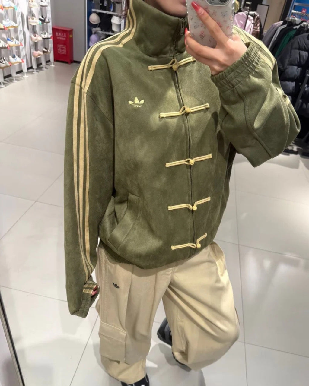 Olive Green Chinese New Year Unisex Jacket
