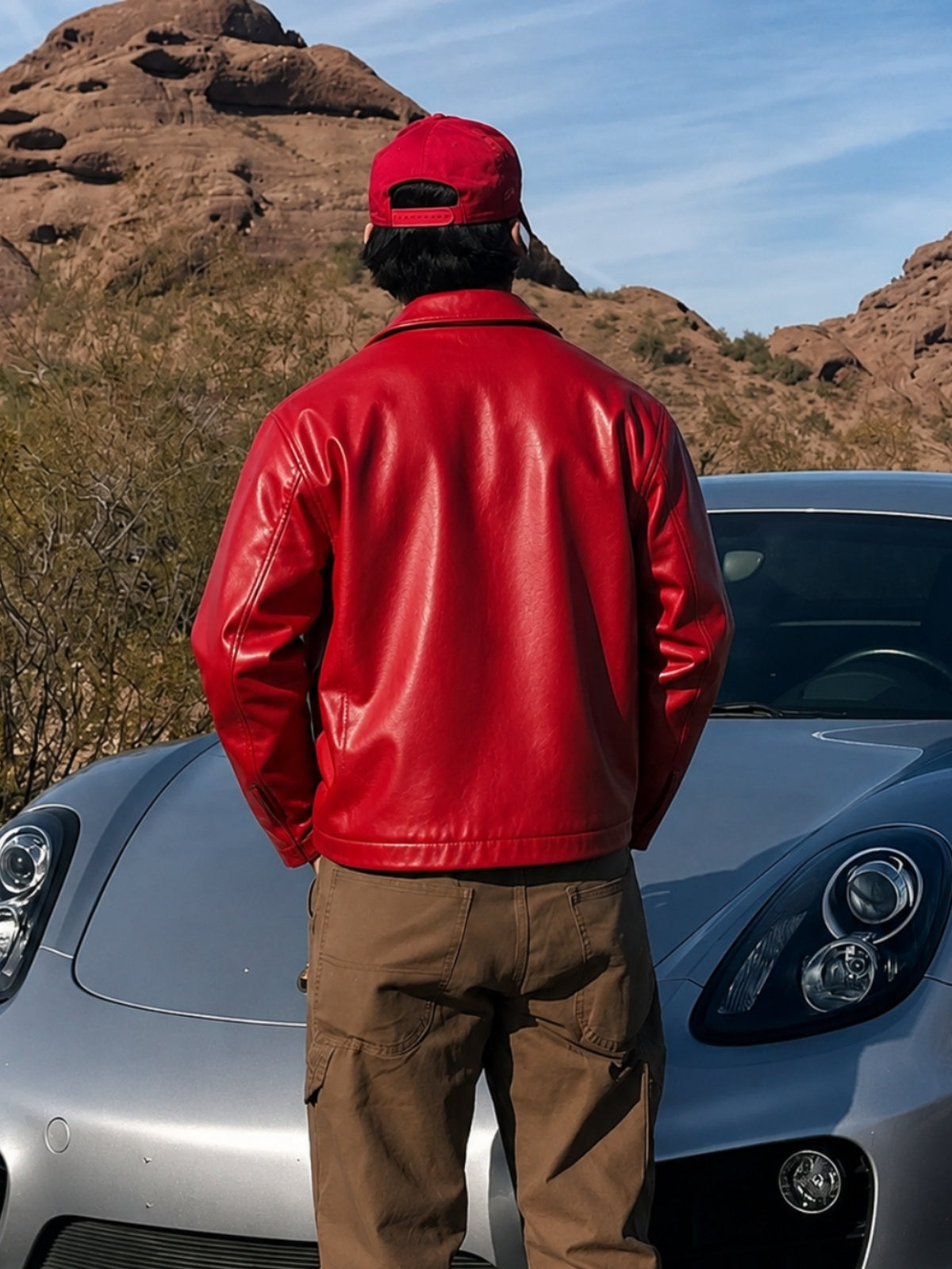 Red Leather Unisex Jacket