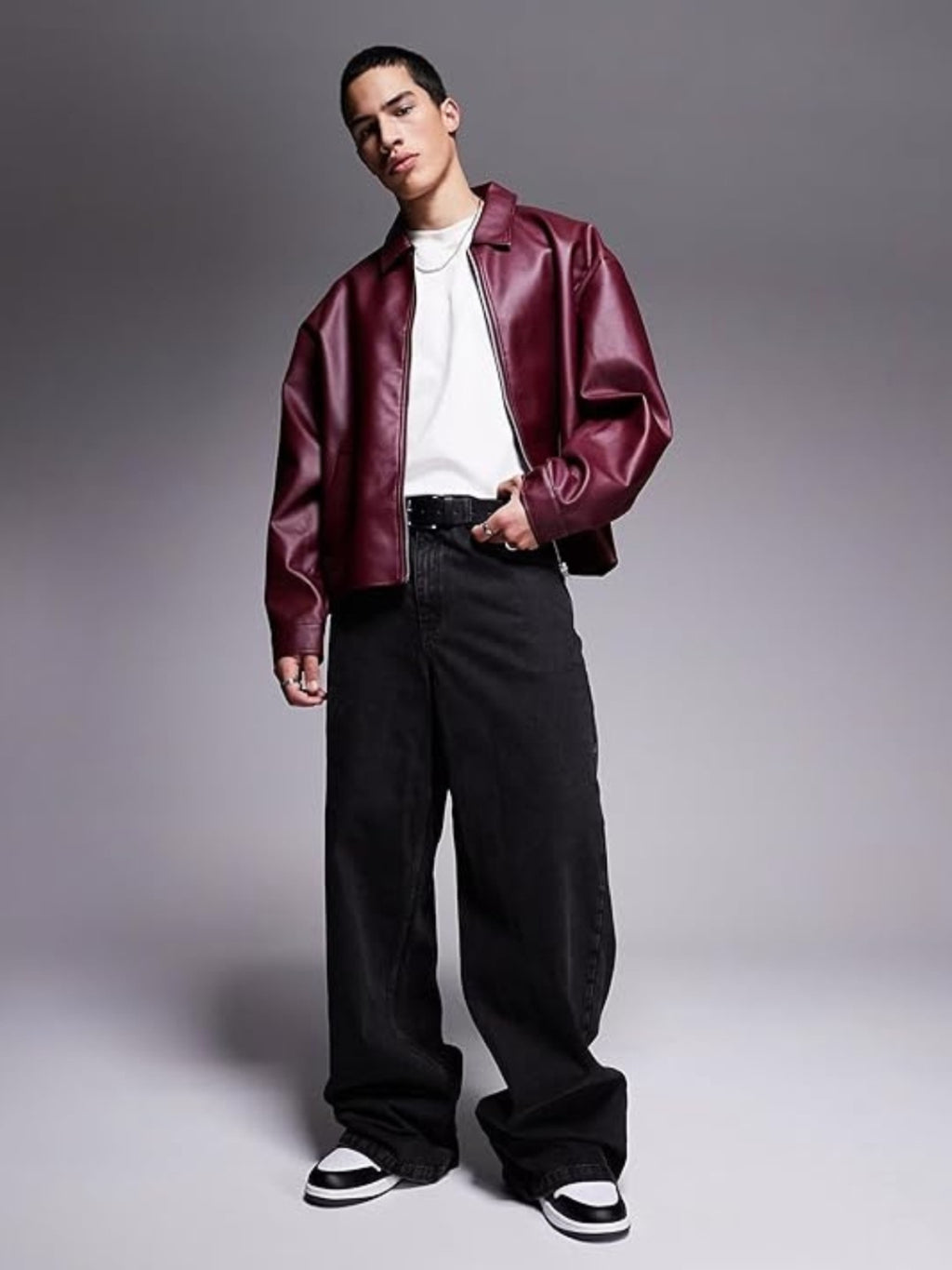 Burgundy Leather Unisex Jacket