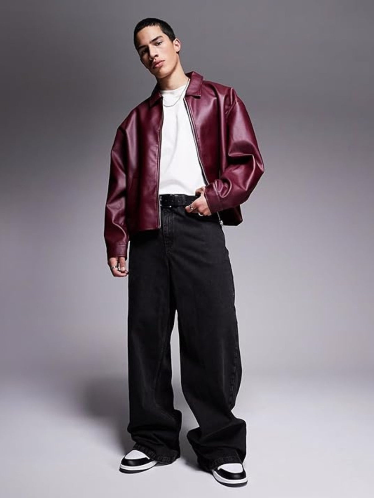 Burgundy Leather Unisex Jacket