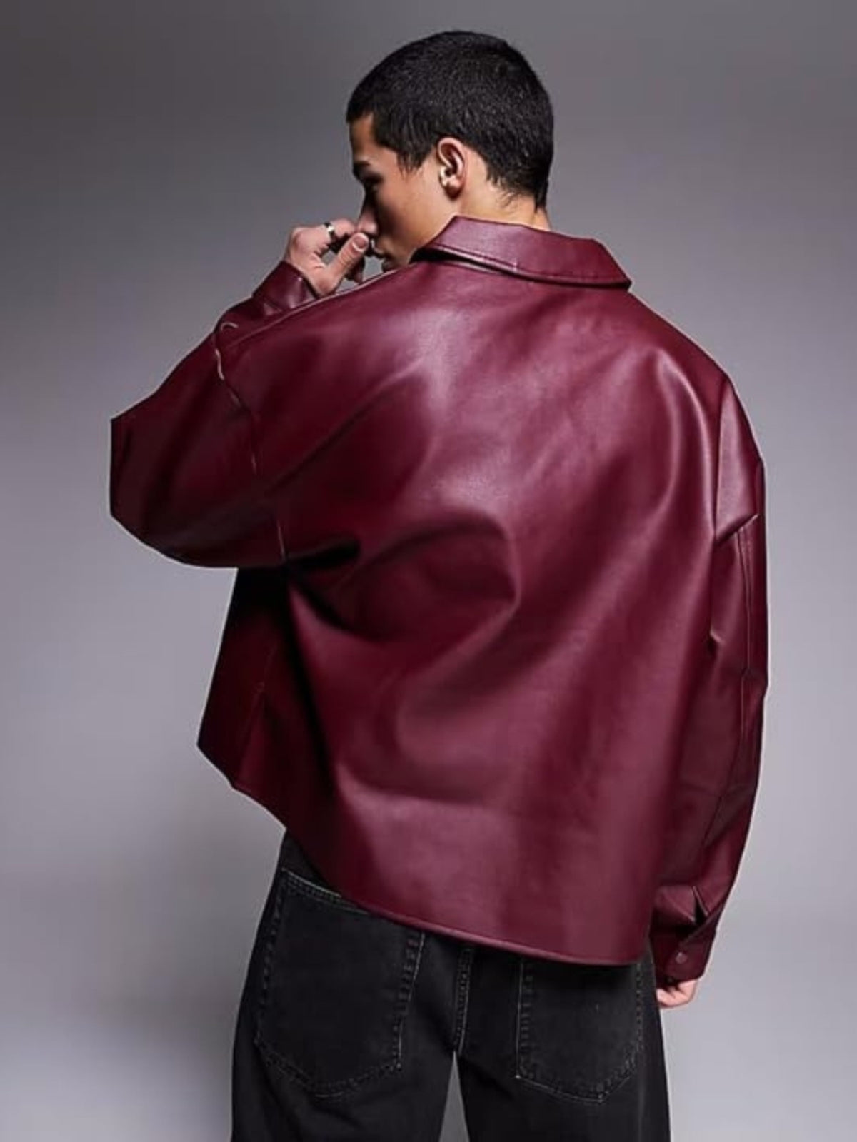 Burgundy Leather Unisex Jacket