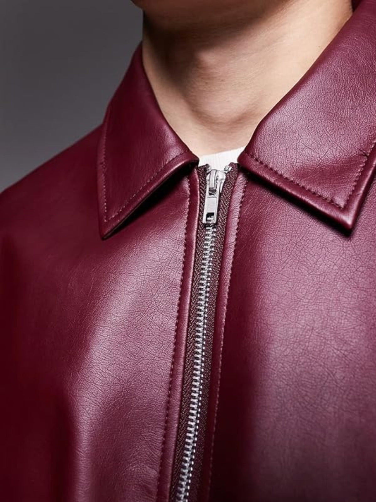 Burgundy Leather Unisex Jacket