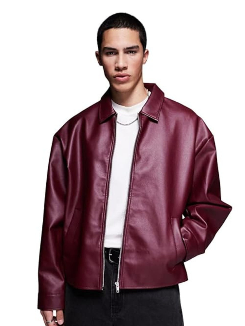 Burgundy Leather Unisex Jacket