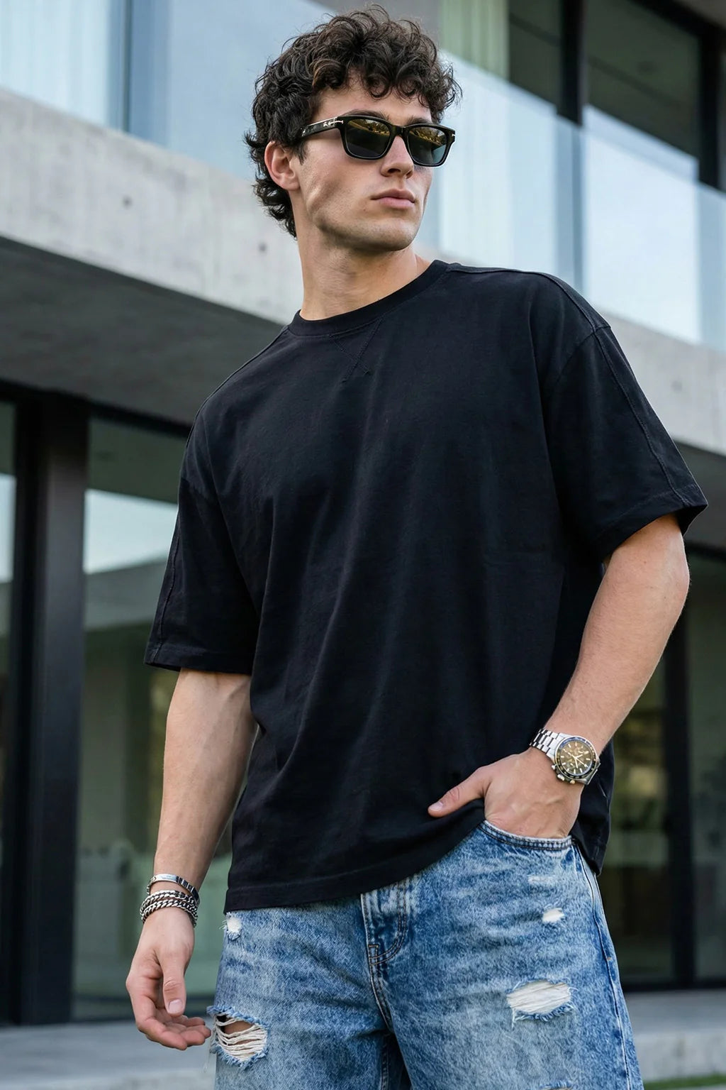 Black  Unisex Oversized T-Shirt