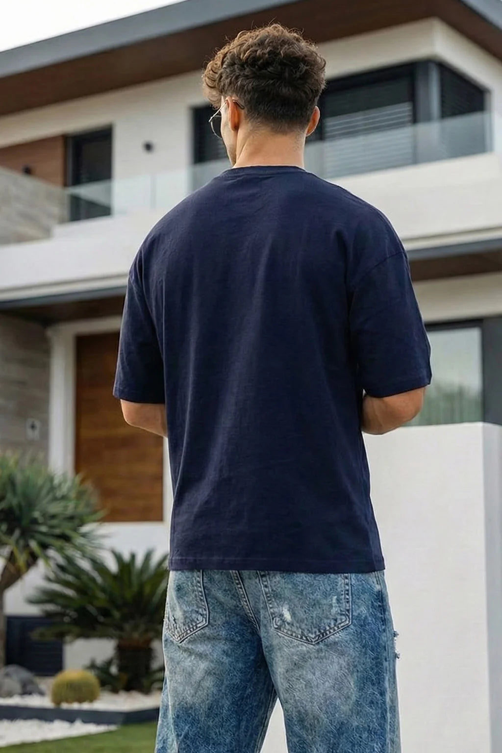 Navy Blue Unisex Oversized T-Shirt