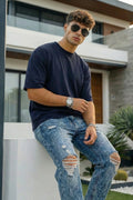 Navy Blue Unisex Oversized T-Shirt